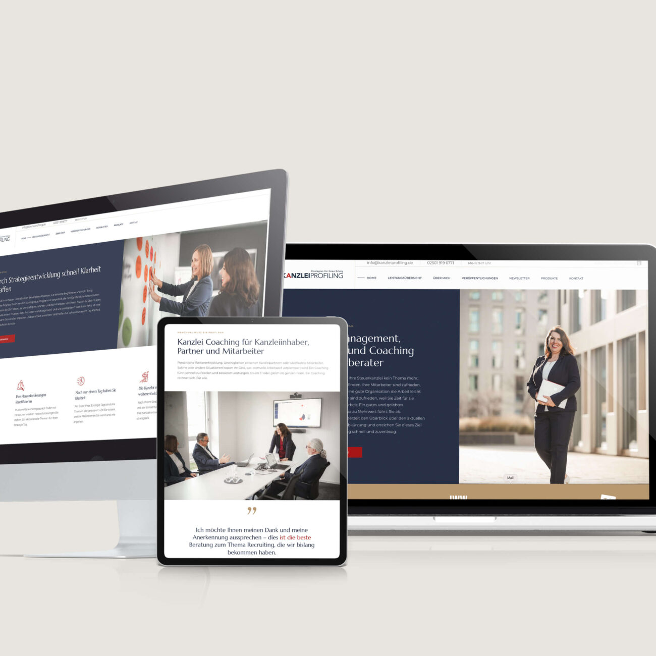 Kanzleiprofiling Website Relaunch Responsive Website Devices NOVA AND BOW Brand und Webdesign Yvonne Homann Isernhagen Hannover
