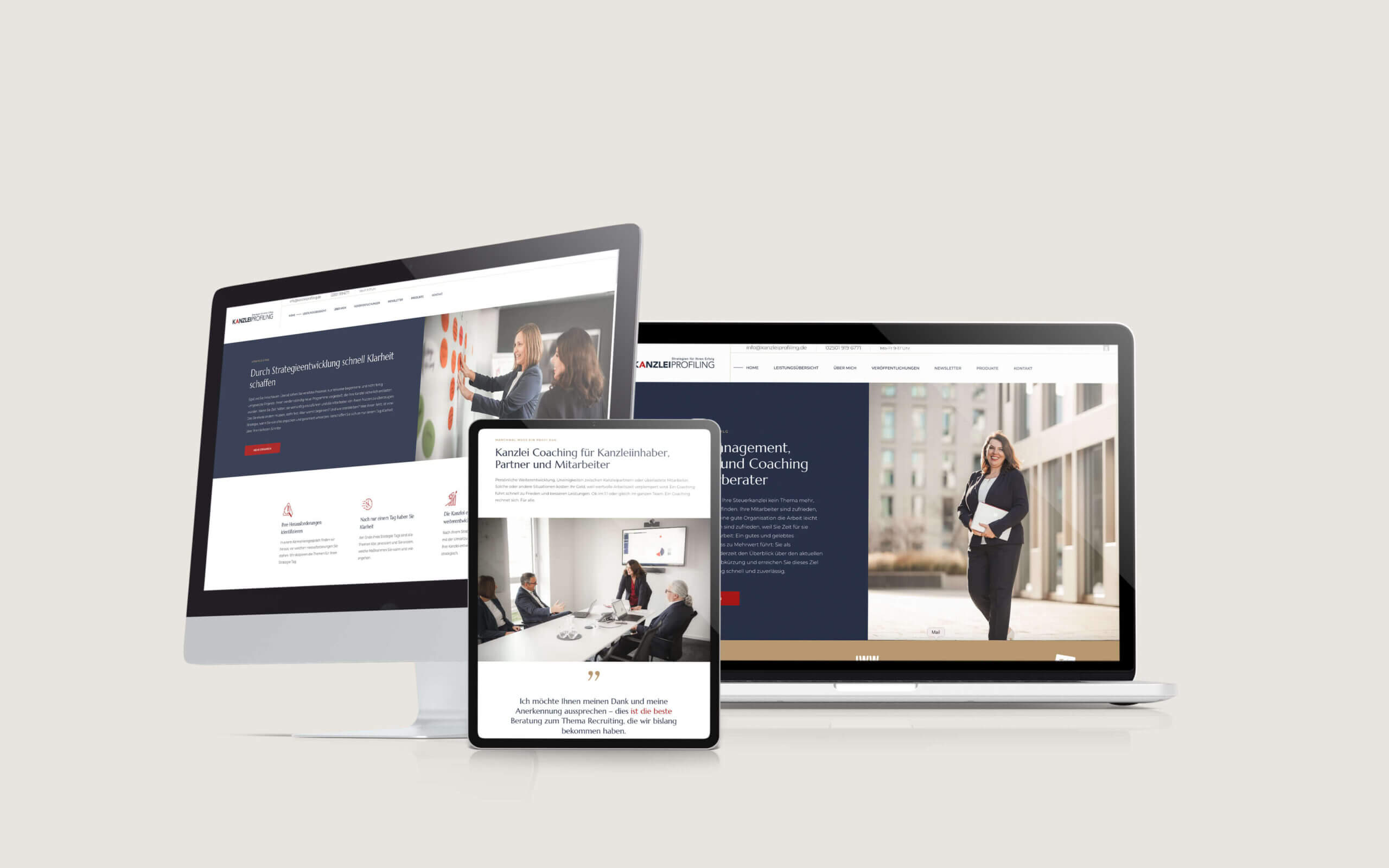 Kanzleiprofiling Website Relaunch Responsive Website Devices NOVA AND BOW Brand und Webdesign Yvonne Homann Isernhagen Hannover