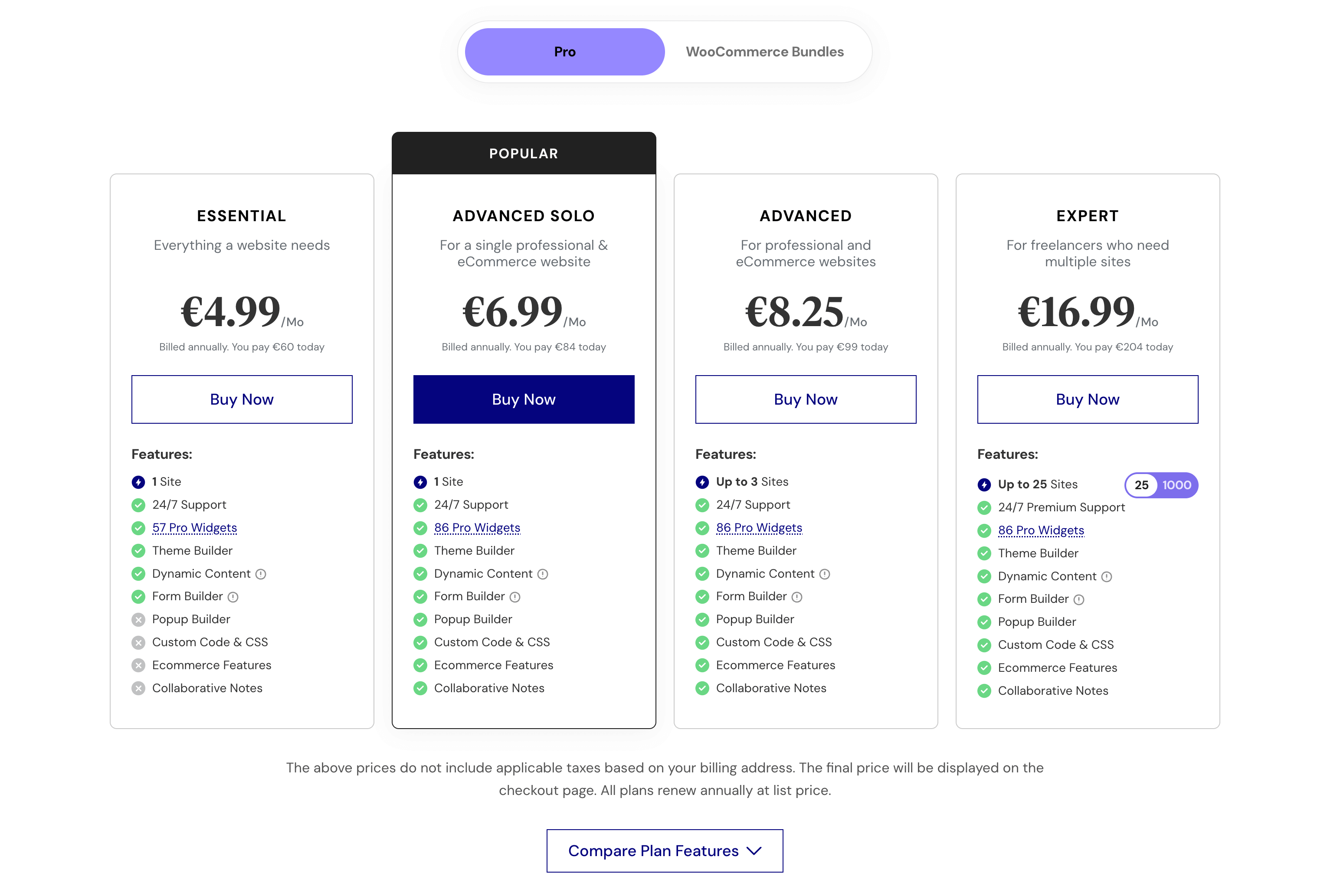 Screenshot-Elementor-Pagebuilder-Preistabellen-Leistungspakete-Website-selbst-hosten-NOVA-AND-BOW-Brand-und-Webdesign-Yvonne-Homann-Isernhagen-Hannover